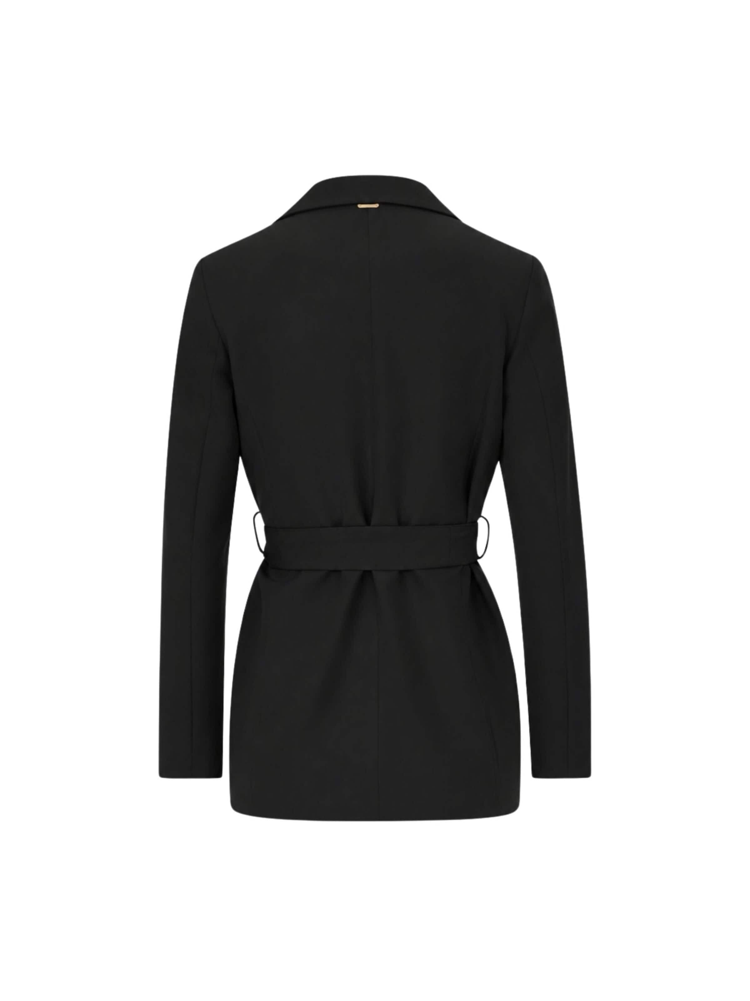 Fracomina Kavaj 'Regular fit double-breasted blazer with sash' i svart