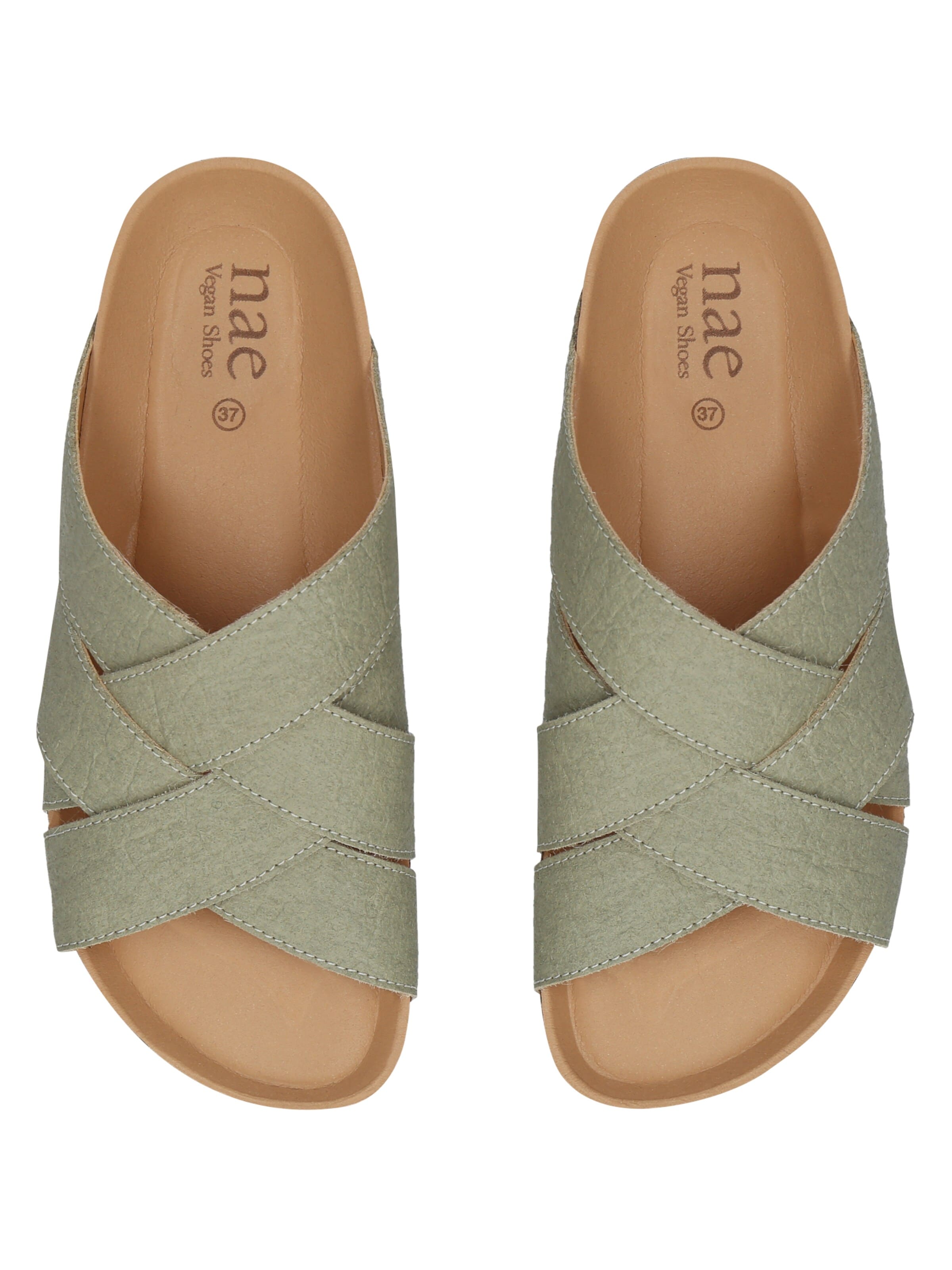 nae Vegan Shoes Pantofle 'TANNA' – zelená