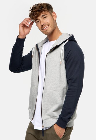 INDICODE JEANS Sweat jacket 'Pulko' in Grey