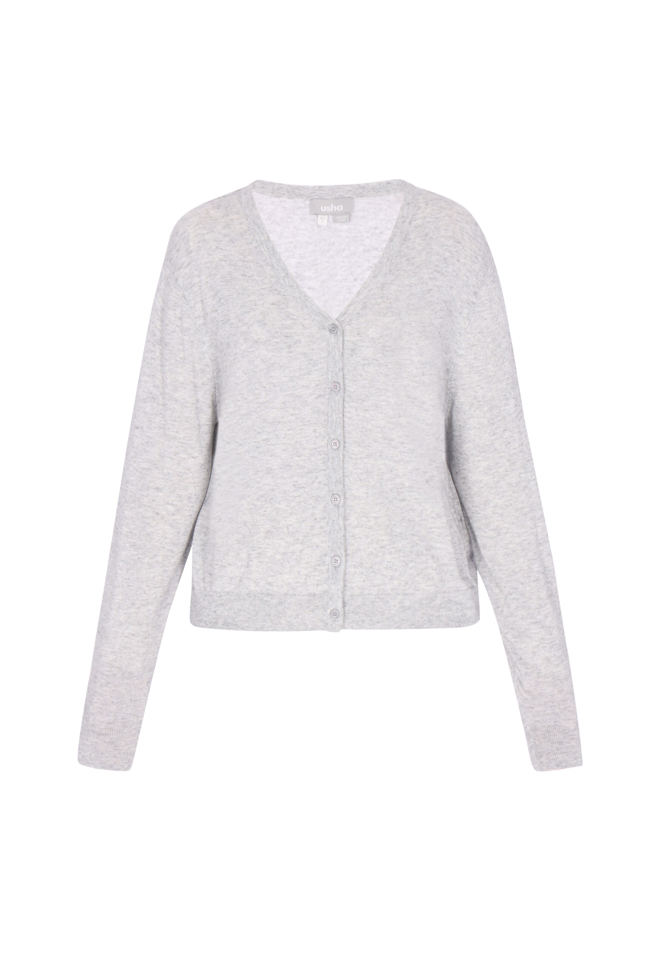 Usha Strickjacke 'Casual' in Grau: Vorderseite