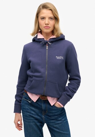 Superdry Sweatjacke 'Essentials' in Blau: Vorderseite