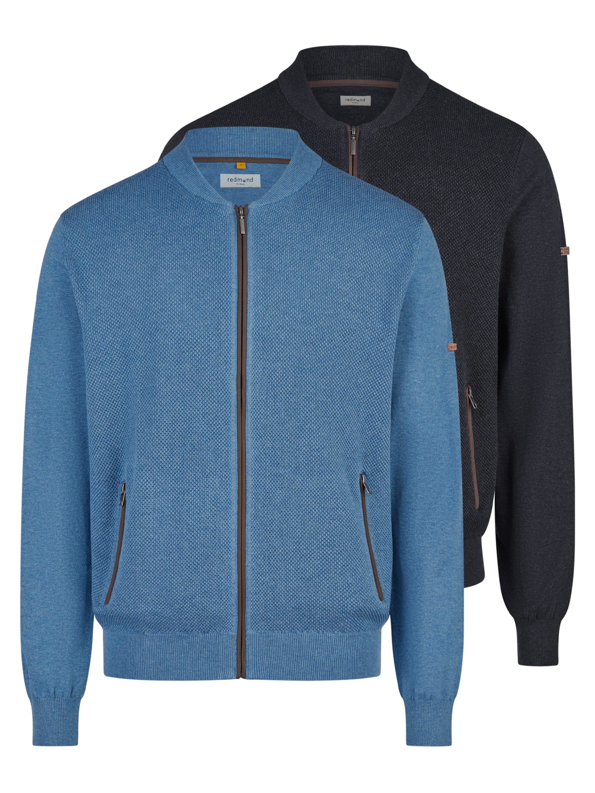 redmond Strickjacke 'Basic'‌‌‌‌‌ in Blau: Vorderseite