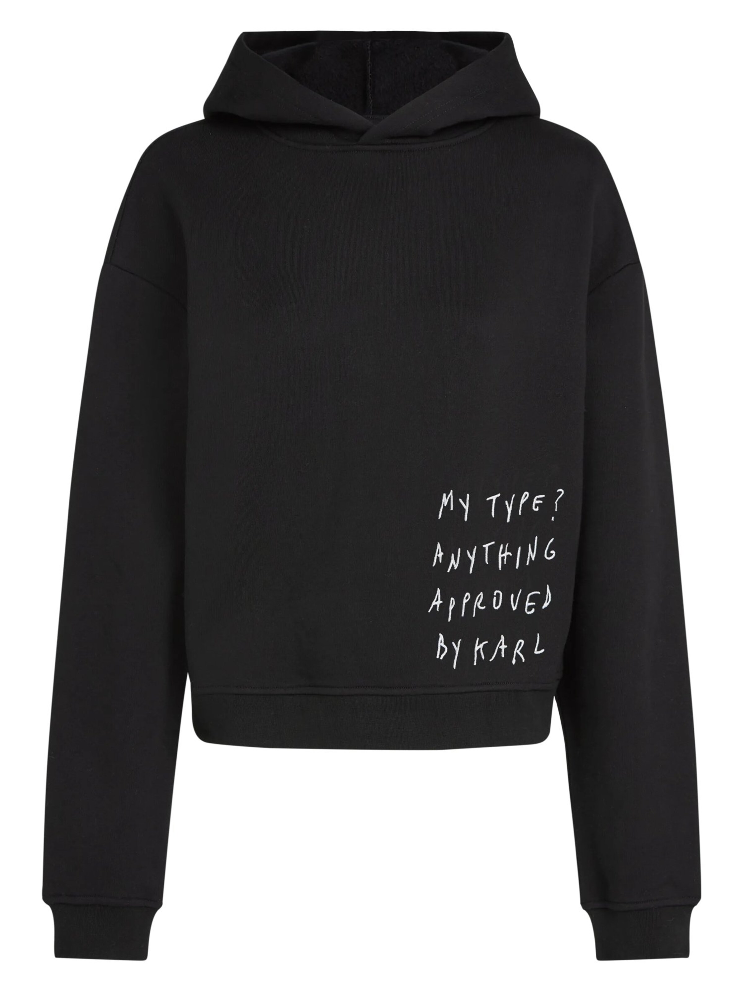 KARL LAGERFELD JEANS Hoodie ' KLJ X Pietro Terzini Boxy Kapuzenpullover ' in Schwarz: Vorderseite