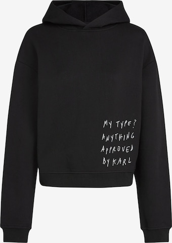 juoda KARL LAGERFELD JEANS Megztinis be užsegimo ' KLJ X Pietro Terzini Boxy Kapuzenpullover ': priekis