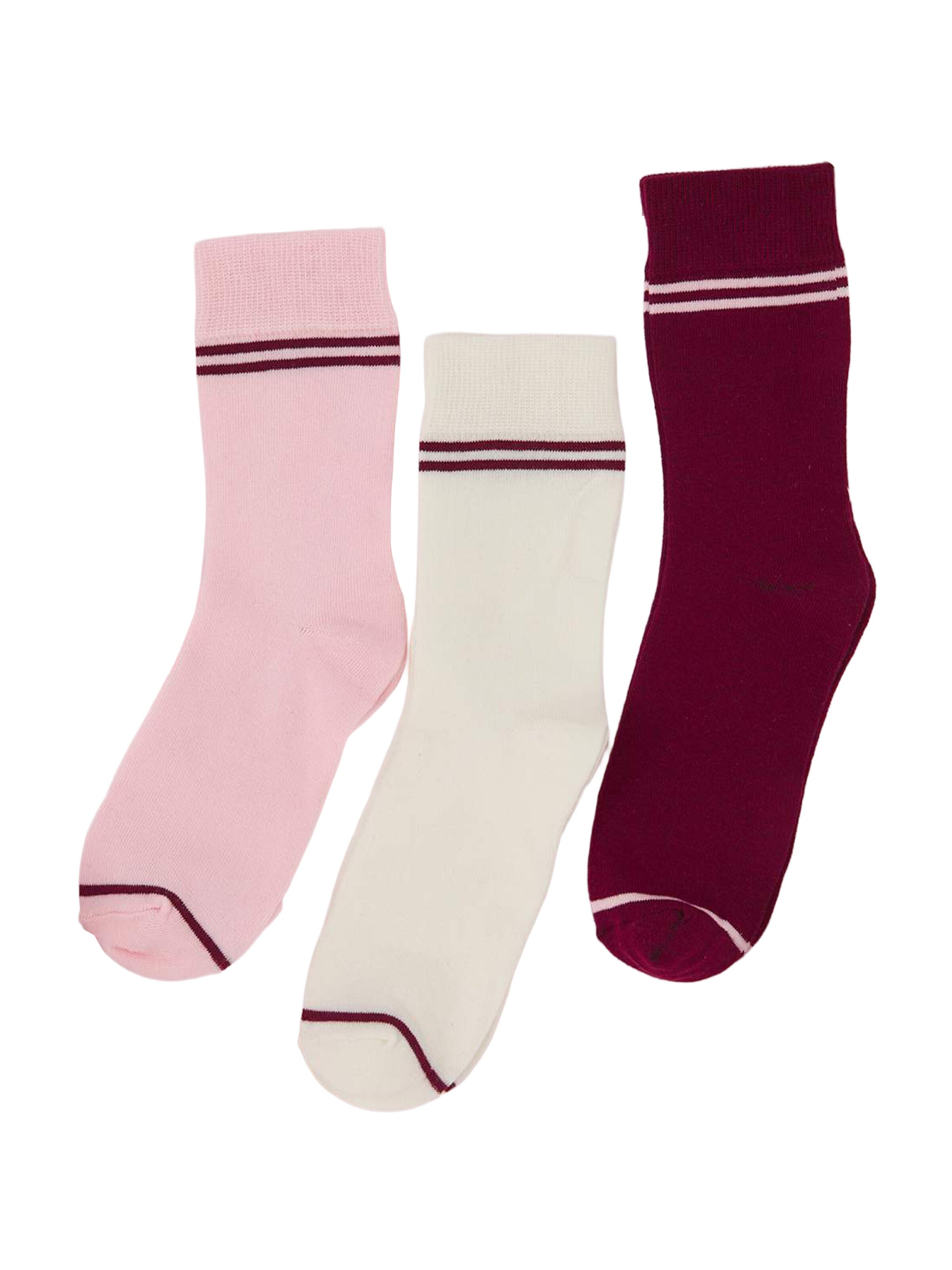 Trendyol Sokken in de kleur Rosa / Donkerrood / Offwhite, Productweergave