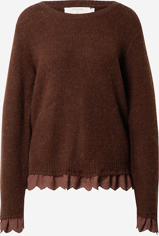 Cream Sweater 'Lacy' in Brown: front