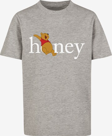 F4NT4STIC Shirt 'Disney Winnie The Pooh Honey' in Grijs: voorkant