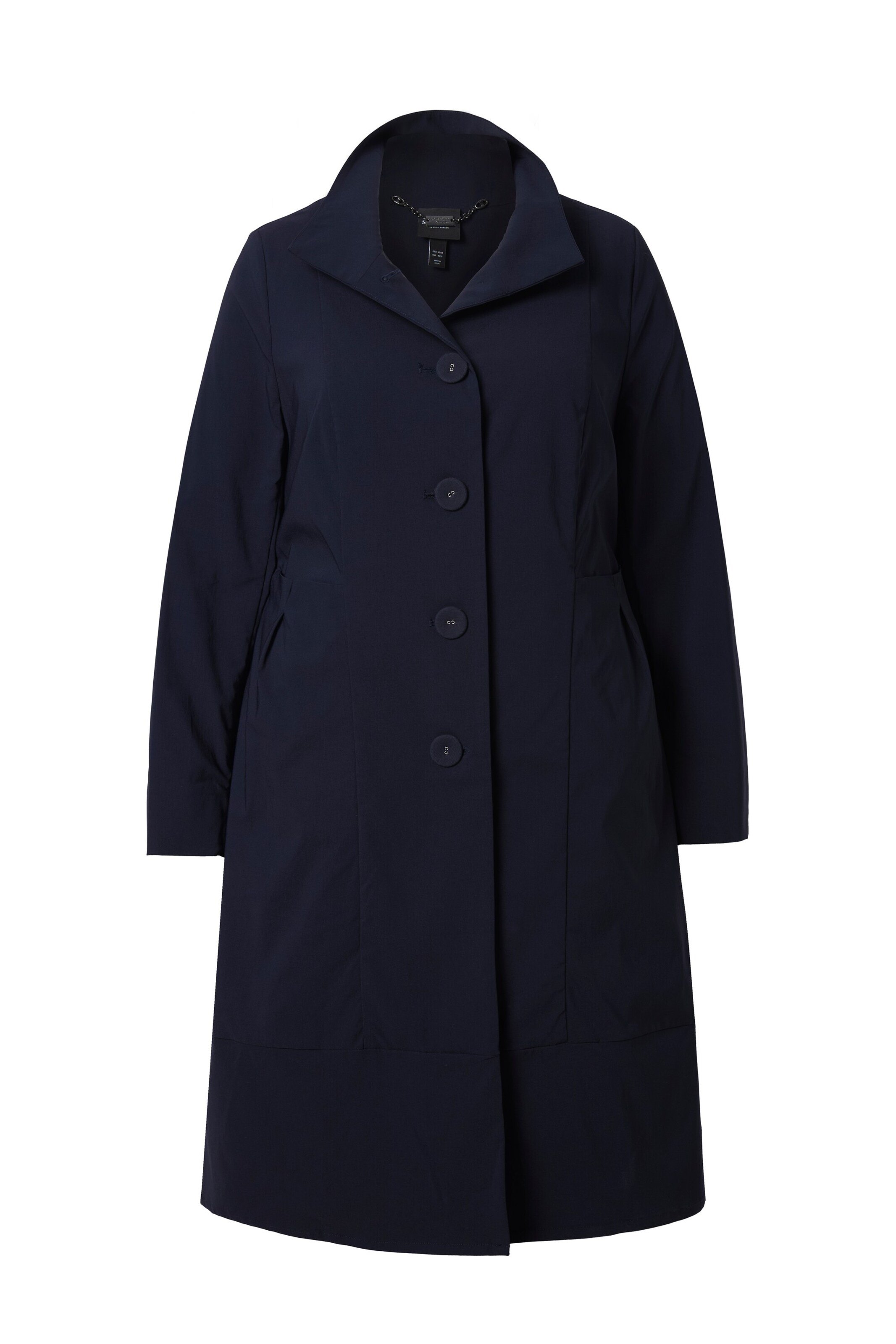 Ulla Popken Between-Seasons Coat in Blue: front