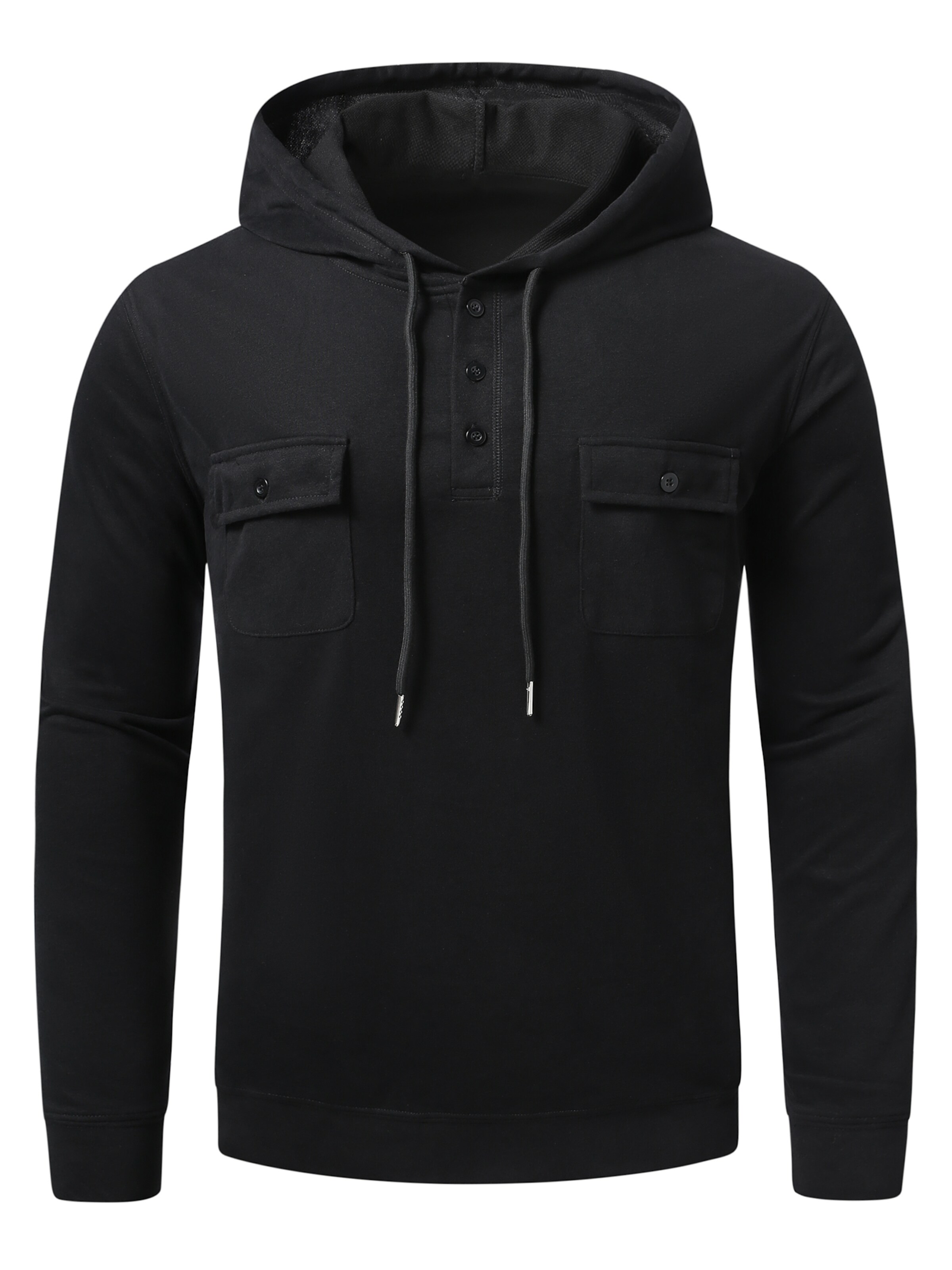 YOUTHUP Athletic Sweatshirt in Black: front