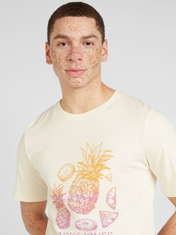 JACK & JONES T-Shirt 'LAFAYETTE' in Beige