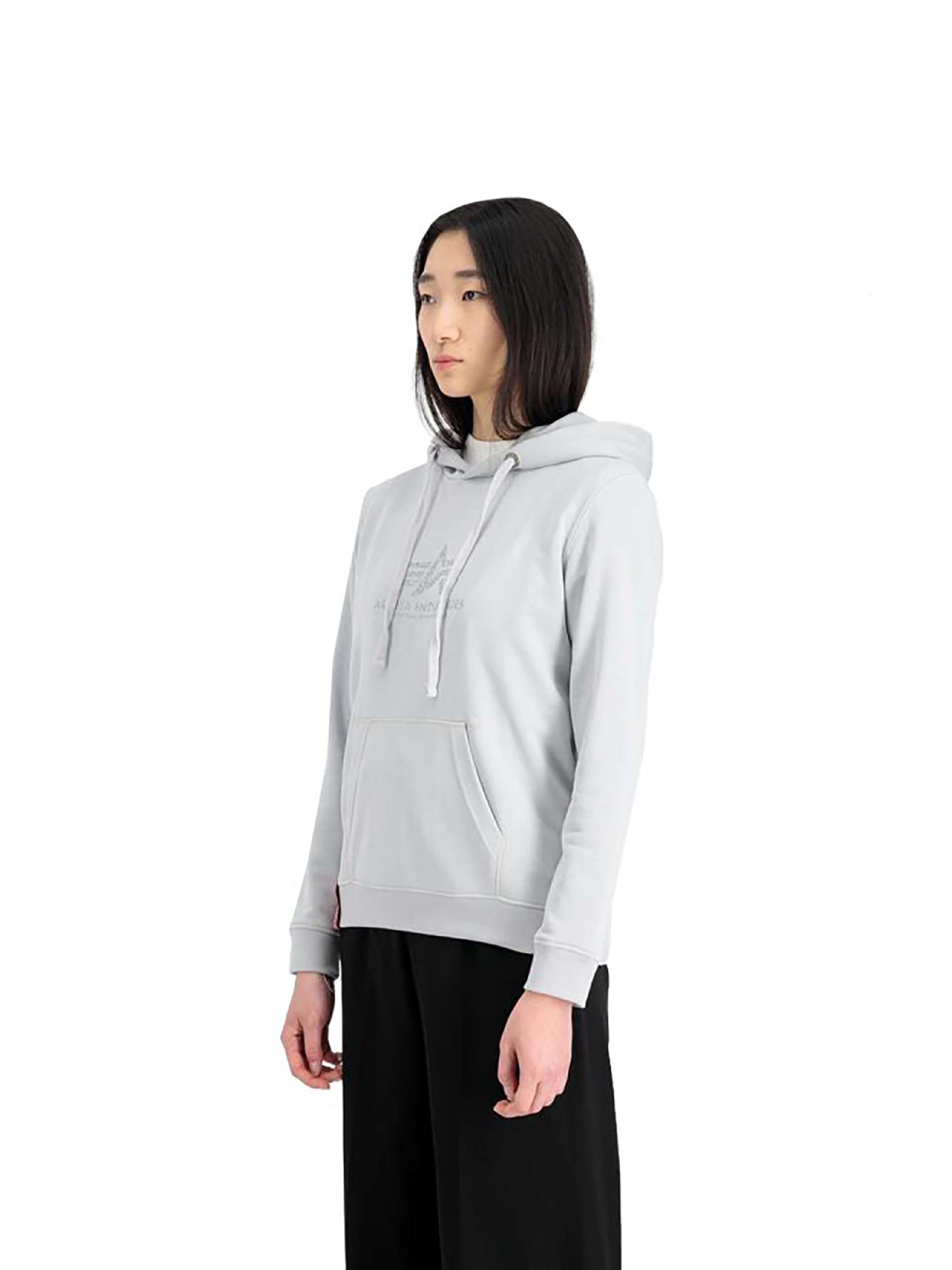 ALPHA INDUSTRIES Sweatshirt 'New Basic Glitter' in Grey
