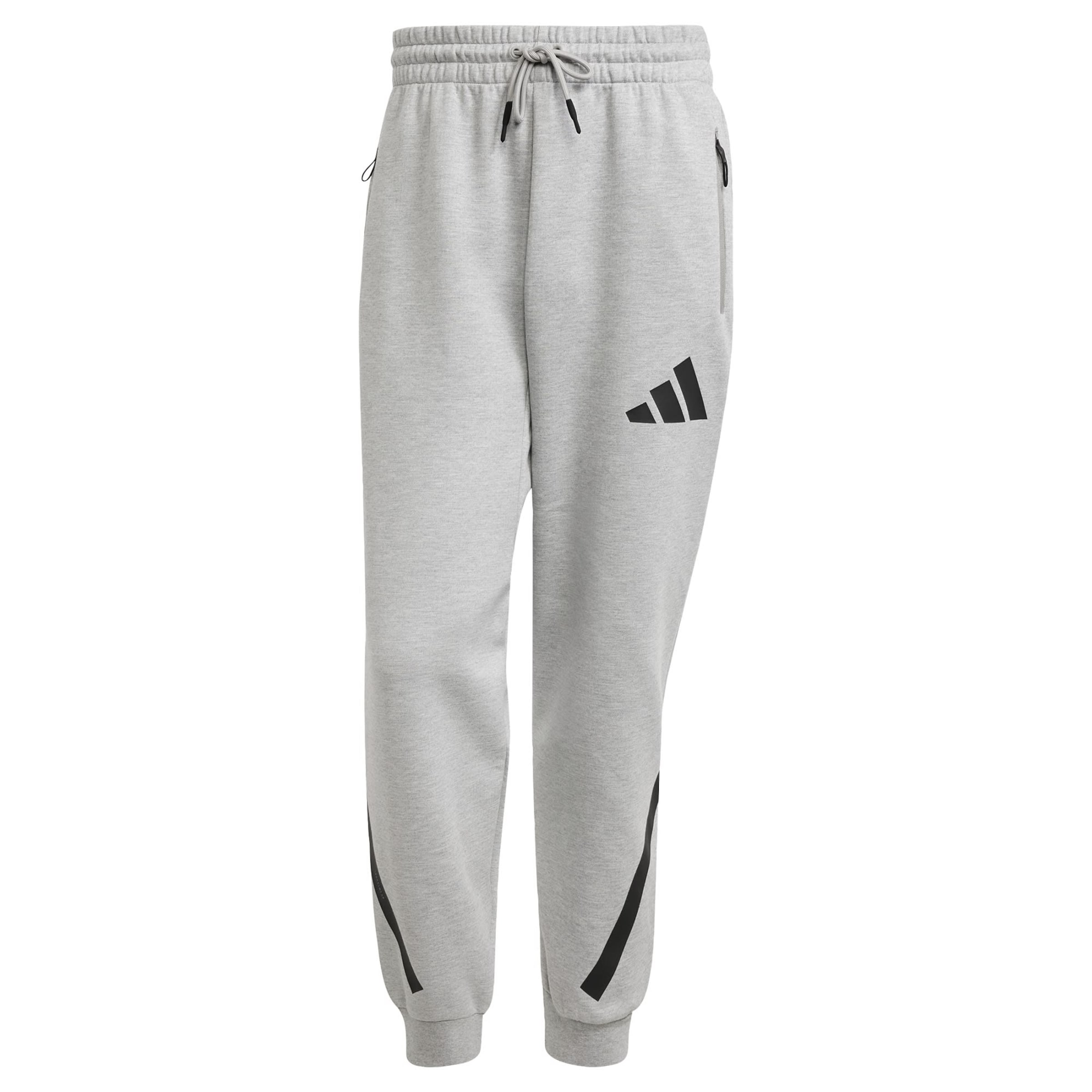 ADIDAS SPORTSWEAR - Tapered Calças de desporto 'Z.N.E.' em cinzento: frente