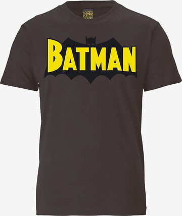 LOGOSHIRT Shirt 'Batman Wings' in Zwart: voorkant