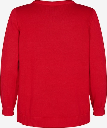 Zizzi Pullover 'MGIFT' in Rot