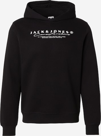 JACK & JONESSweater majica 'JCOPOINT' - crna boja: prednji dio