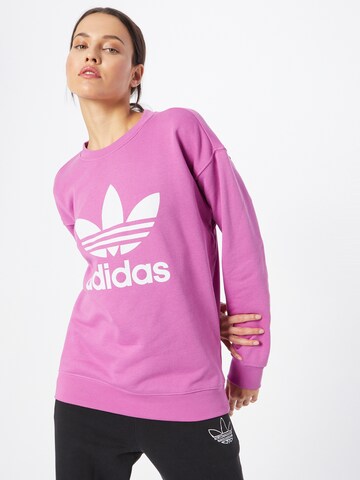 ADIDAS ORIGINALS Sweatshirt 'Trefoil Crew' in Purple: front