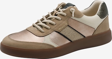 Baskets basses Tamaris en beige : devant