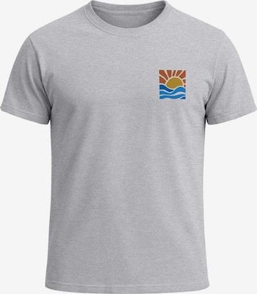 Neverless Shirt 'Sun Wave Batch' in Grey: front