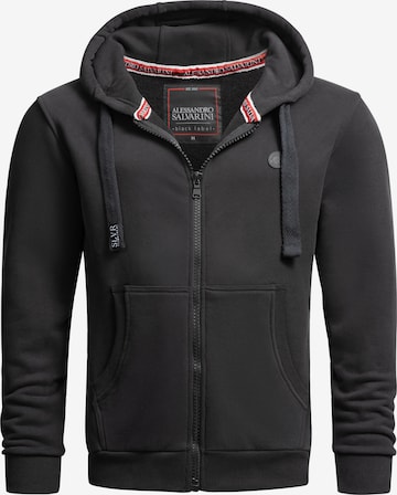 Alessandro Salvarini Sweat jacket 'Lomborio' in Black: front