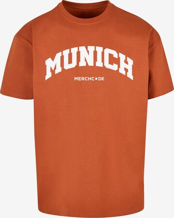 Merchcode Shirt 'Munich Wording' in Braun: Vorderseite