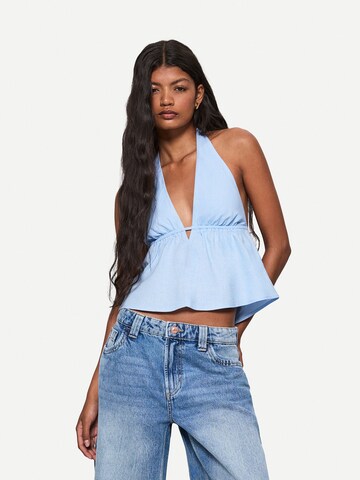 Top di Bershka in blu: frontale