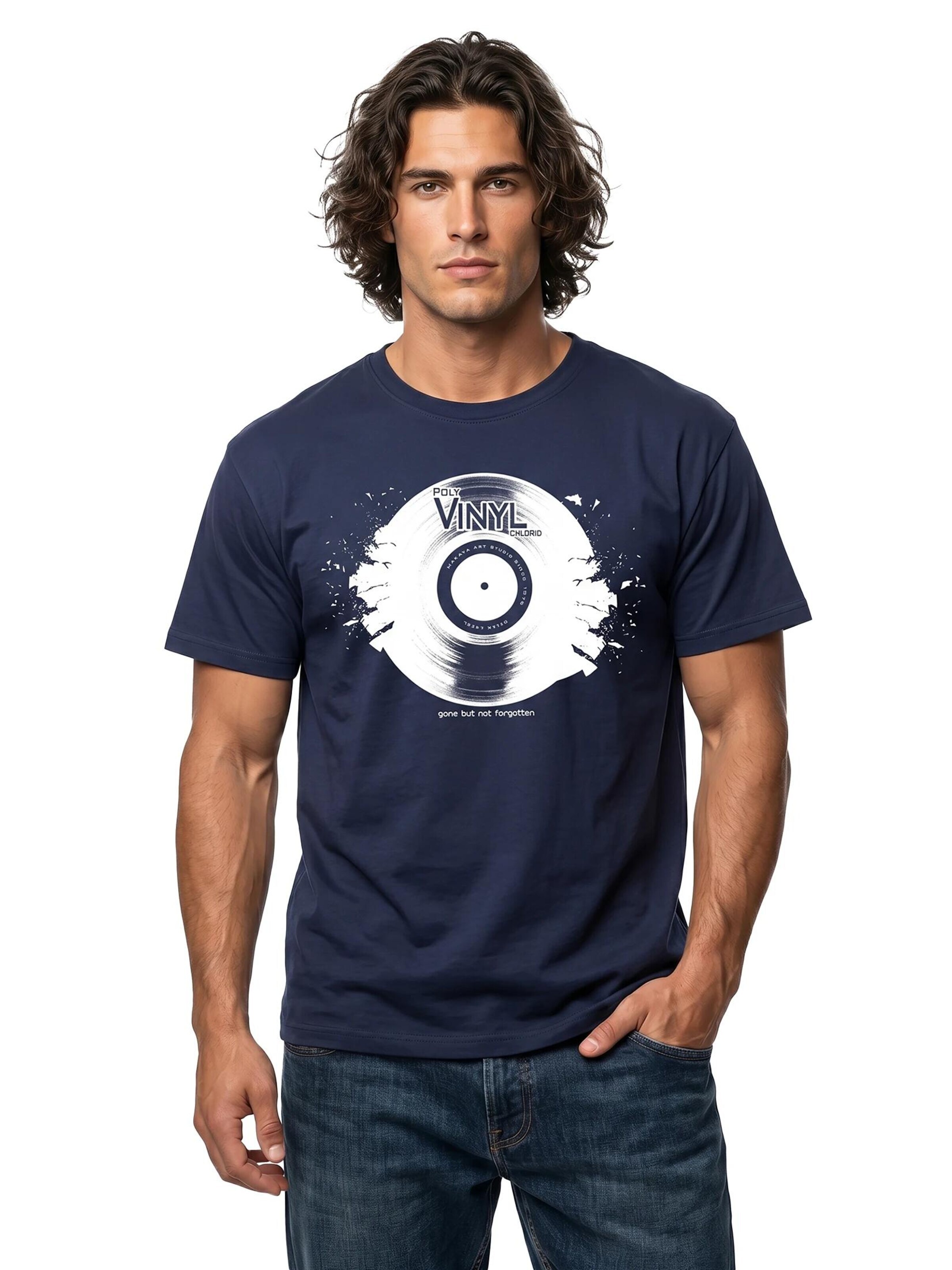 MAKAYA Shirt 'Vinyl'‌‌‌‌‌‌‌‌‌ in Blau