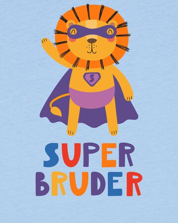 watabout.kids T-Shirt 'Löwe Superbruder' in Blau