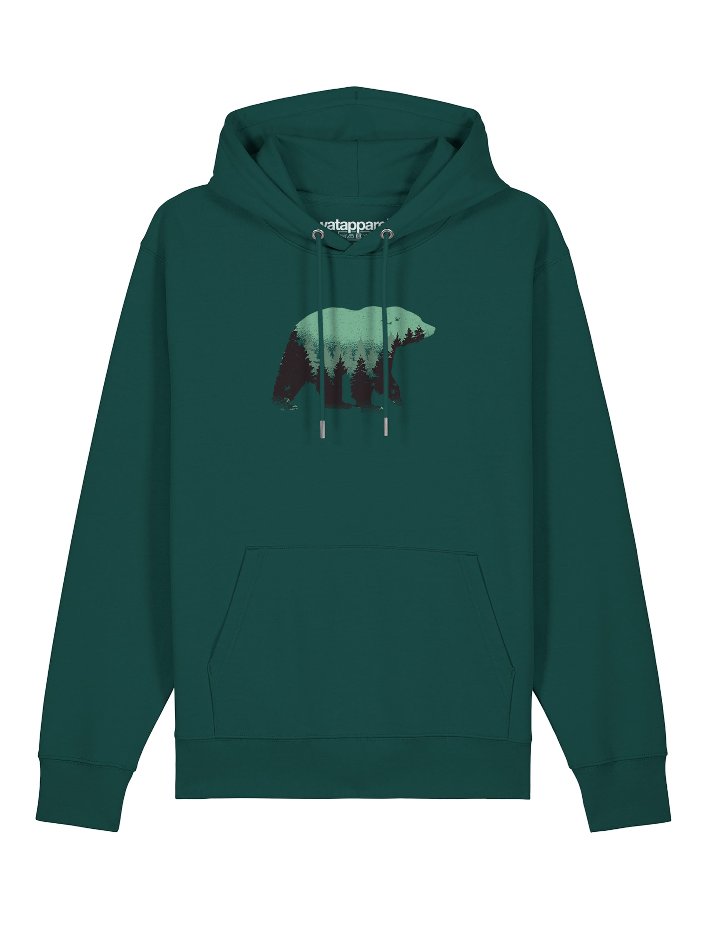 Felpa ' Waldbär ' di Watapparel in verde: frontale