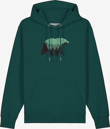 Sweat-shirt ' Waldbär ' Watapparel en vert : devant