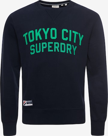 Superdry SUPERDRY City College Sweatshirt mit Rundhalsausschnitt in Blau: predná strana