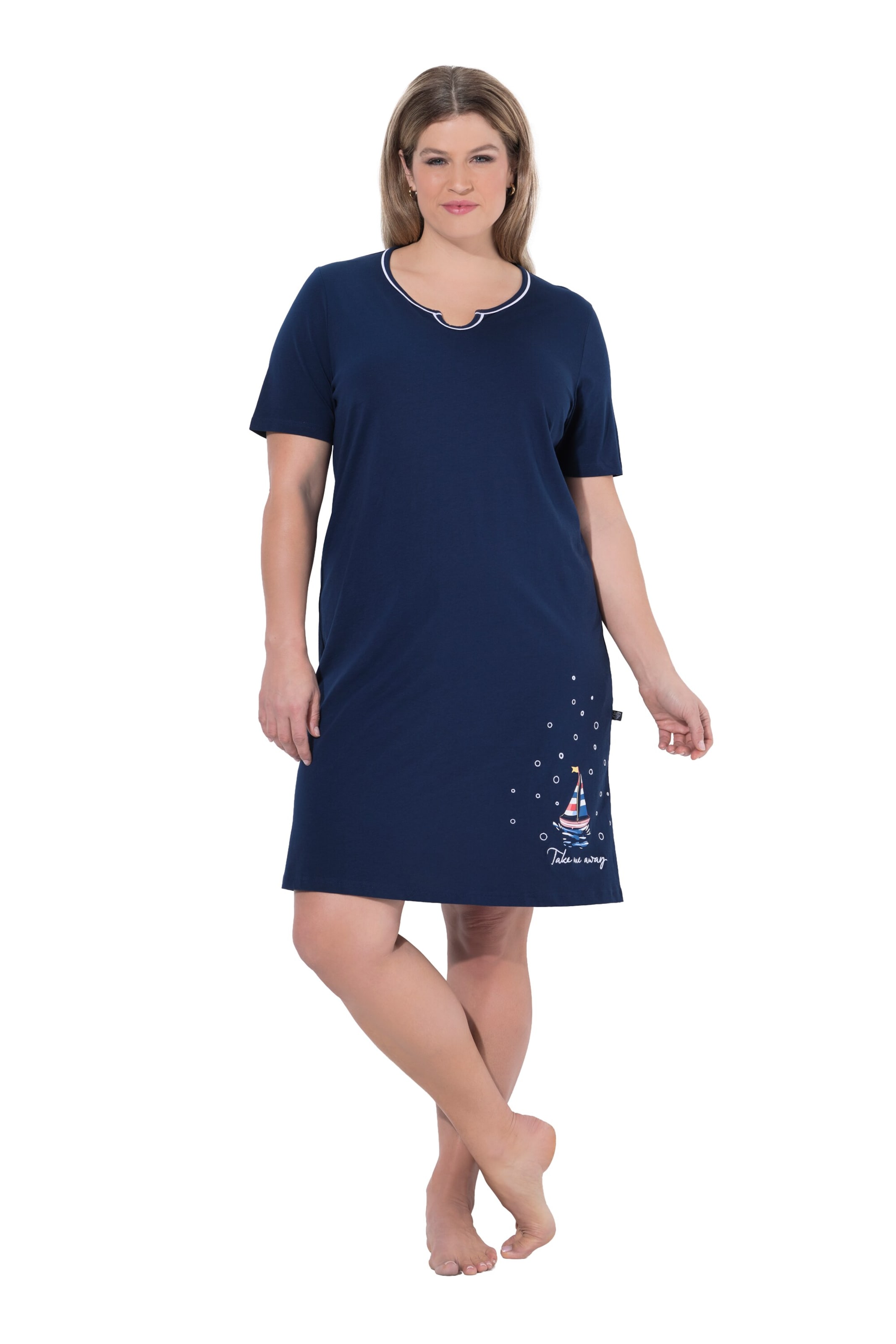 Ulla Popken Nightgown in Blue: front