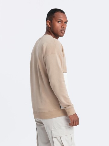 Sweat-shirt Ombre en beige