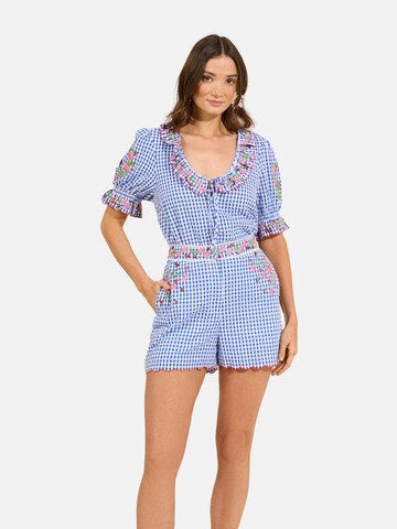 Regular Pantaloni de la love & roses pe albastru: față