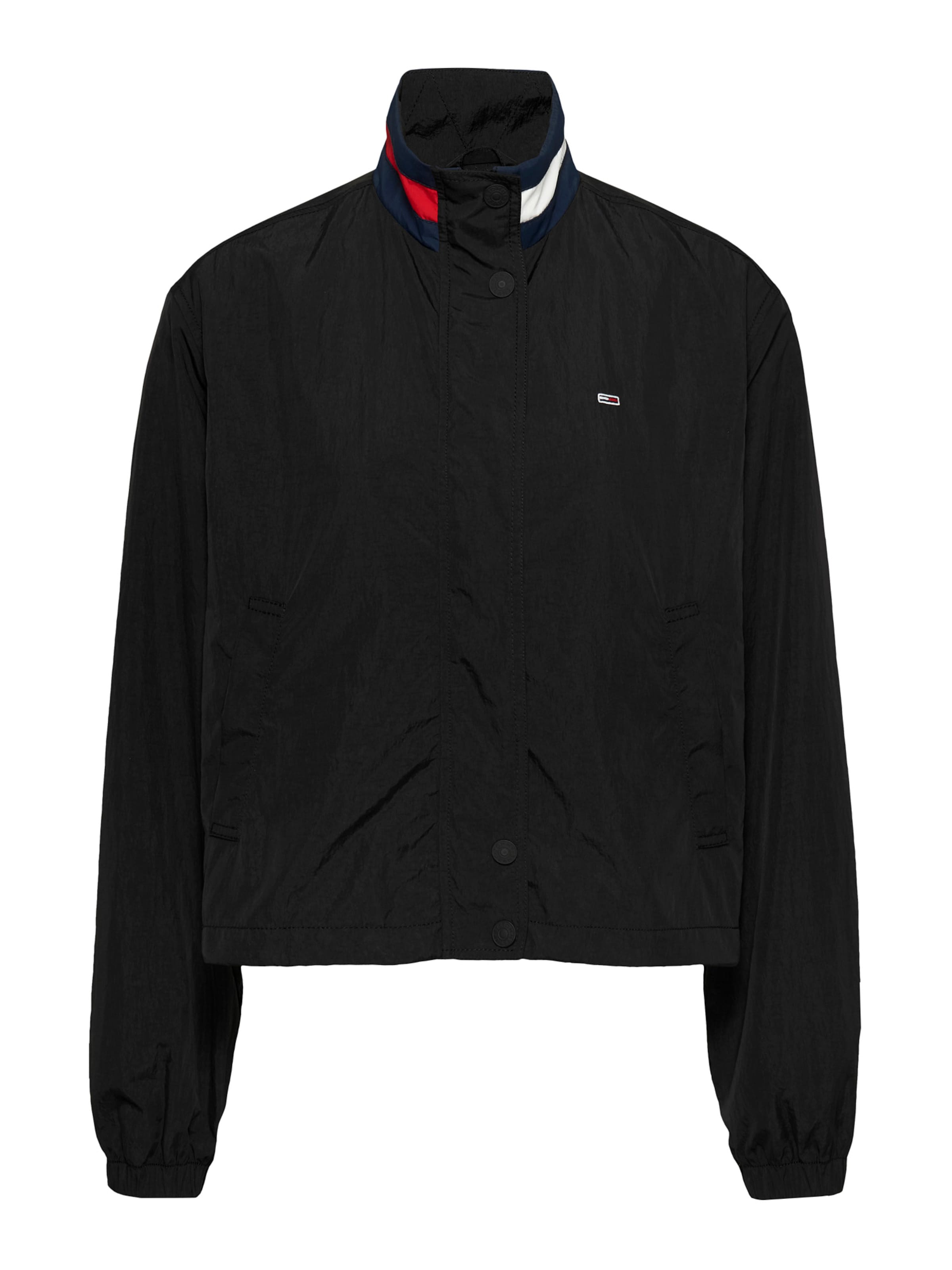 Tommy Jeans Φθινοπωρινό και ανοιξιάτικο μπουφάν 'Essential' σε μαύρο: μπροστά