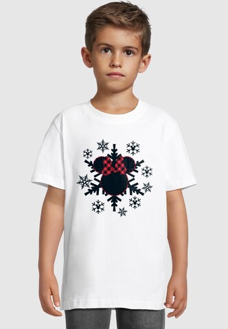 ABSOLUTE CULT T-Shirt 'Minnie Mouse - Gingham Snowflake' in Weiß: Vorderseite