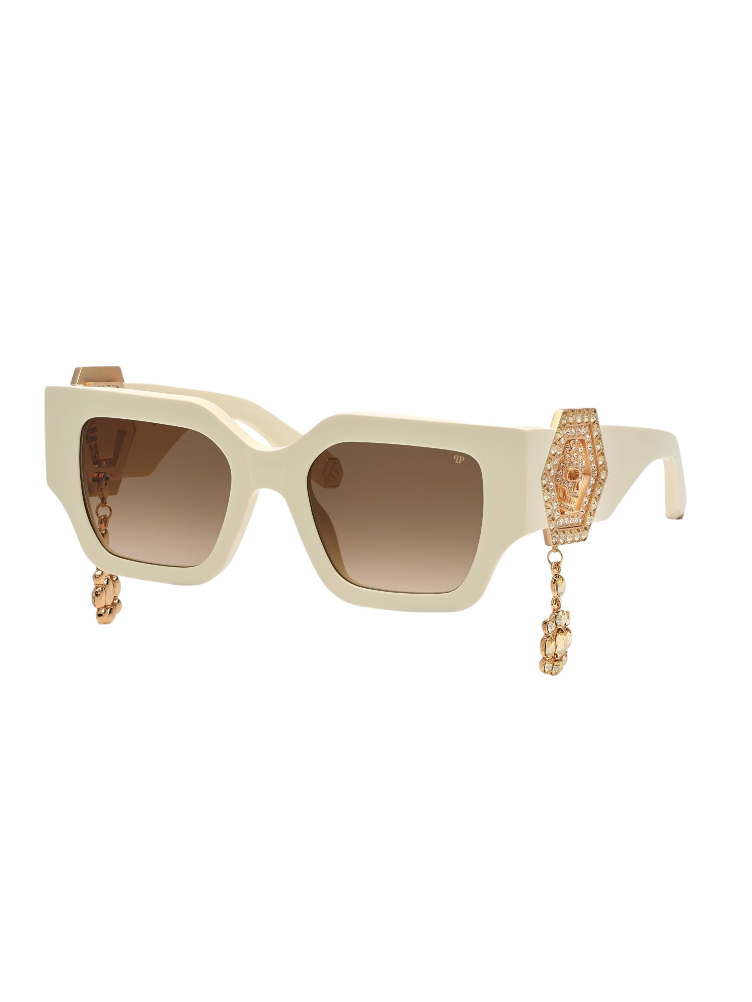 Philipp Plein Sonnenbrille in Weiß: Vorderseite