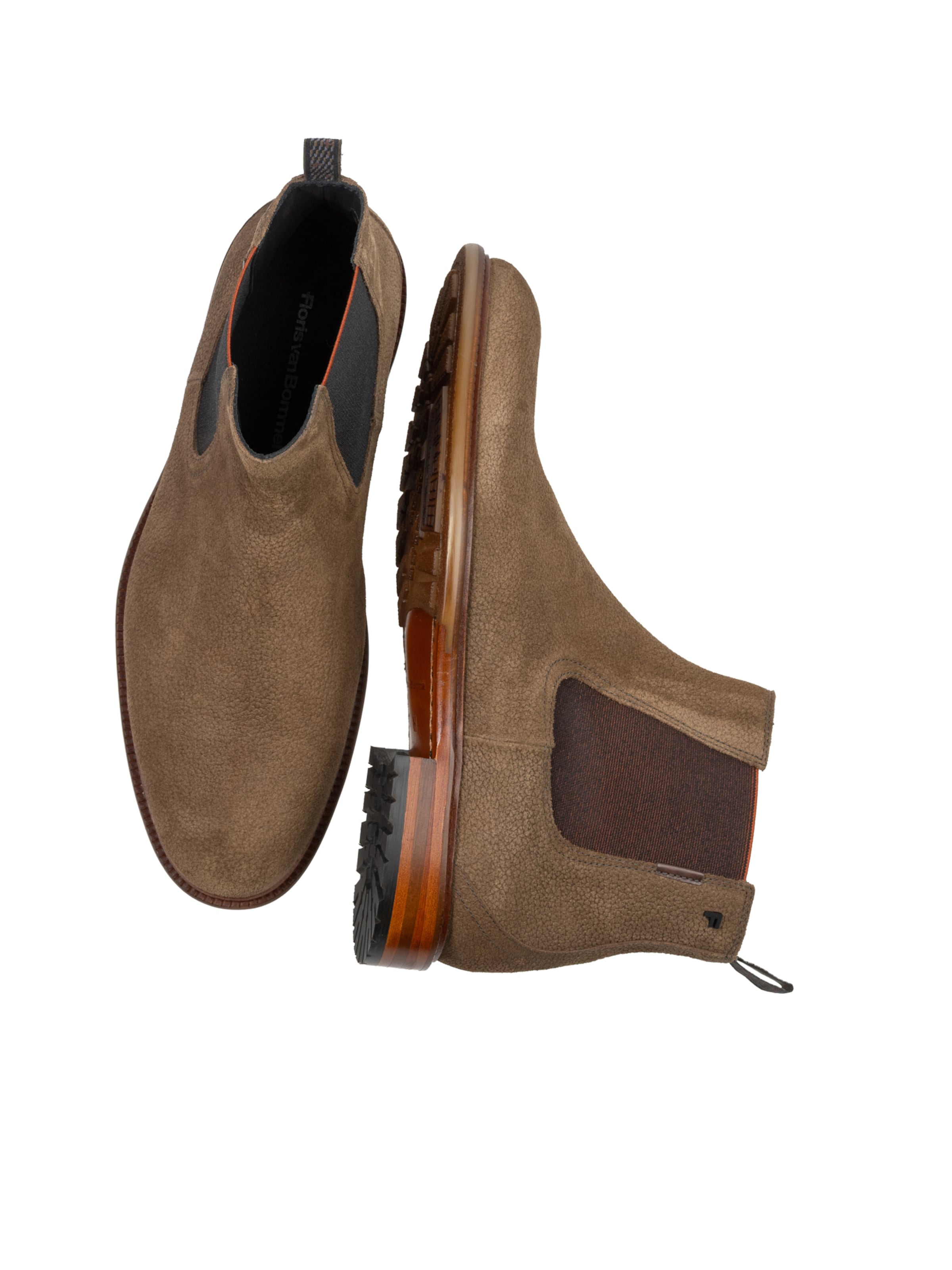 Floris van Bommel Chelsea boots 'De Normer 02' in Bruin