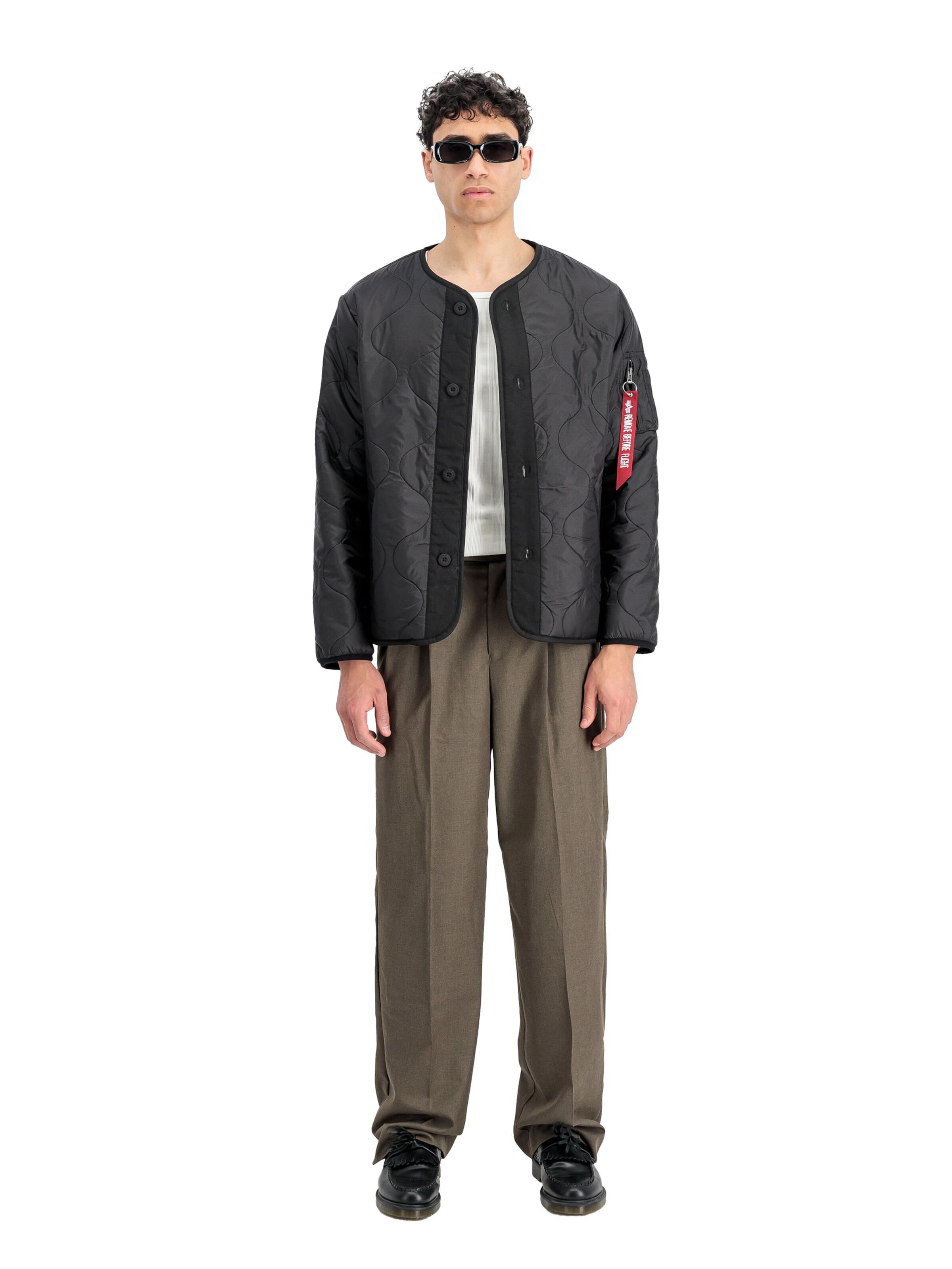 ALPHA INDUSTRIES Демисезонная куртка в Черный: спереди