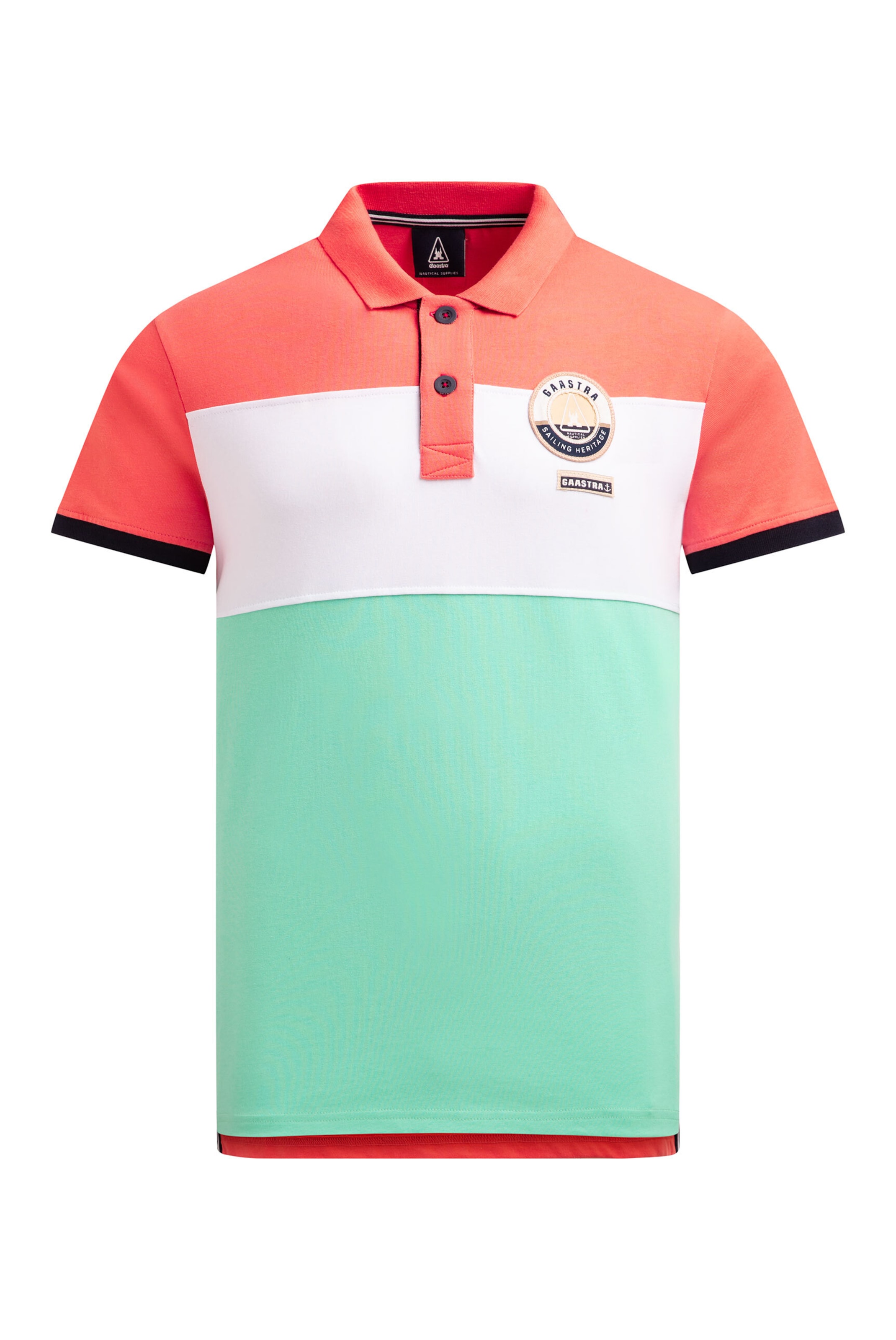 Gaastra Poloshirt mit Cut-Sew Colour-Blocking in Orange: Vorderseite