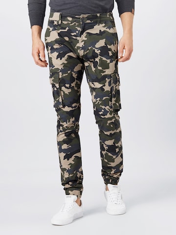 Denim Project Tapered Cargo trousers in Green: front