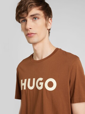 HUGO - Camisa 'DULIVIO' em castanho