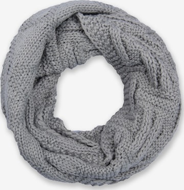 styleBREAKER Schlauchschal 'Strick Loop mit Gitter und Rippenmuster' in Grau: Vorderseite