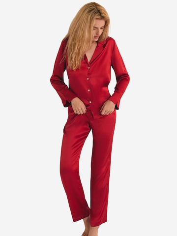ETAM Seidenpyjamahose 'Pearly' in Rot