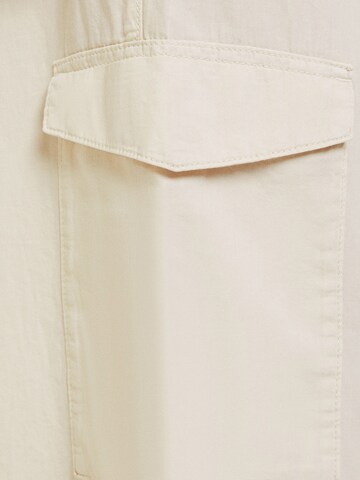 Bershka Wide Leg Hose in Beige