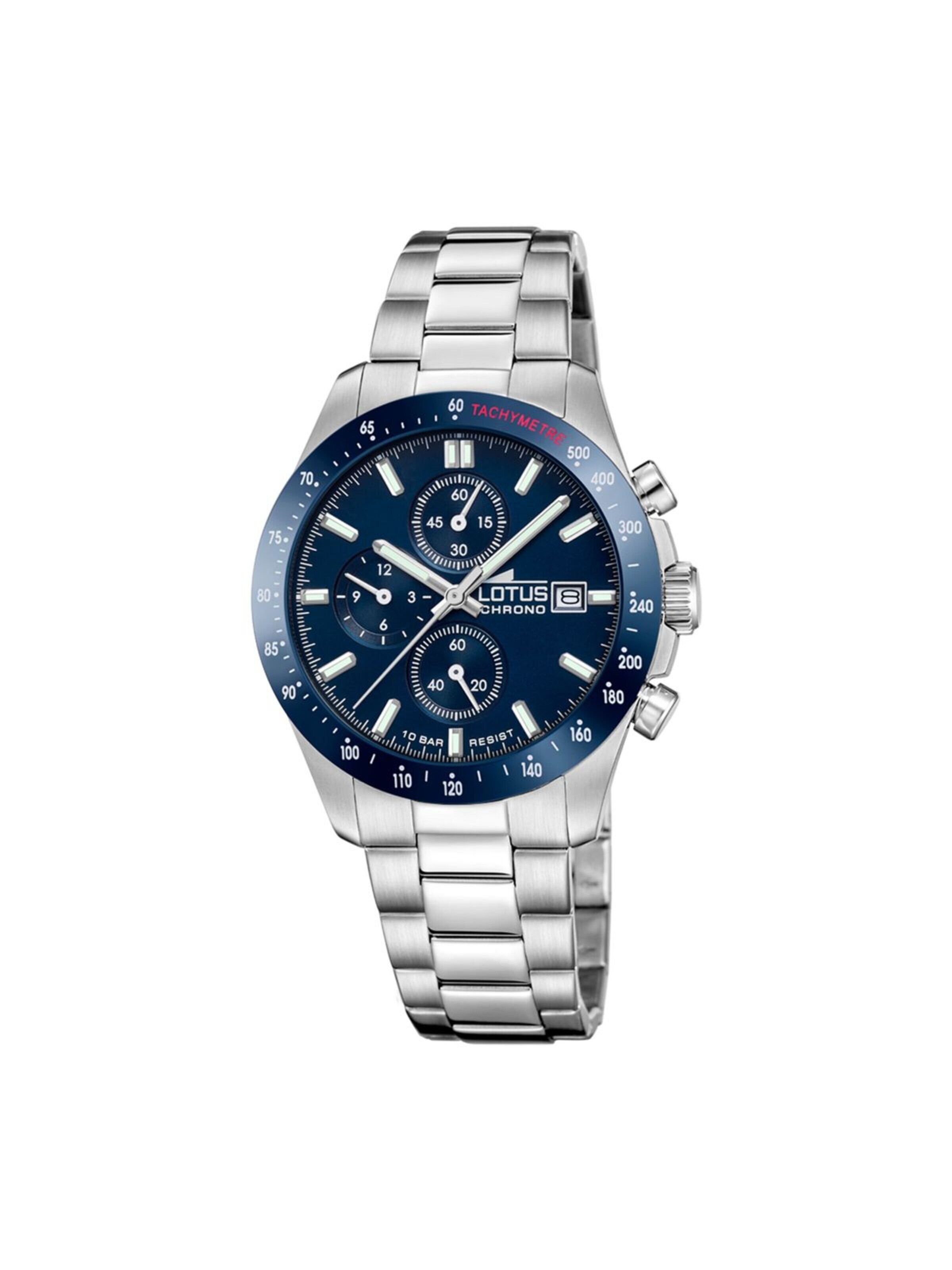 Lotus Analog Watch in Blue: front
