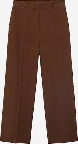 MANGO Široký strih Nohavice s pukmi 'CARLOS' - Hnedá: predná strana