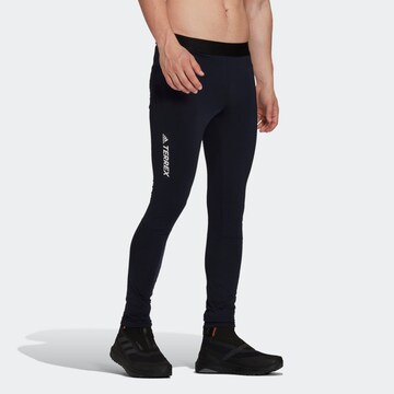 ADIDAS TERREX Skinny Sporthose in Blau: predná strana