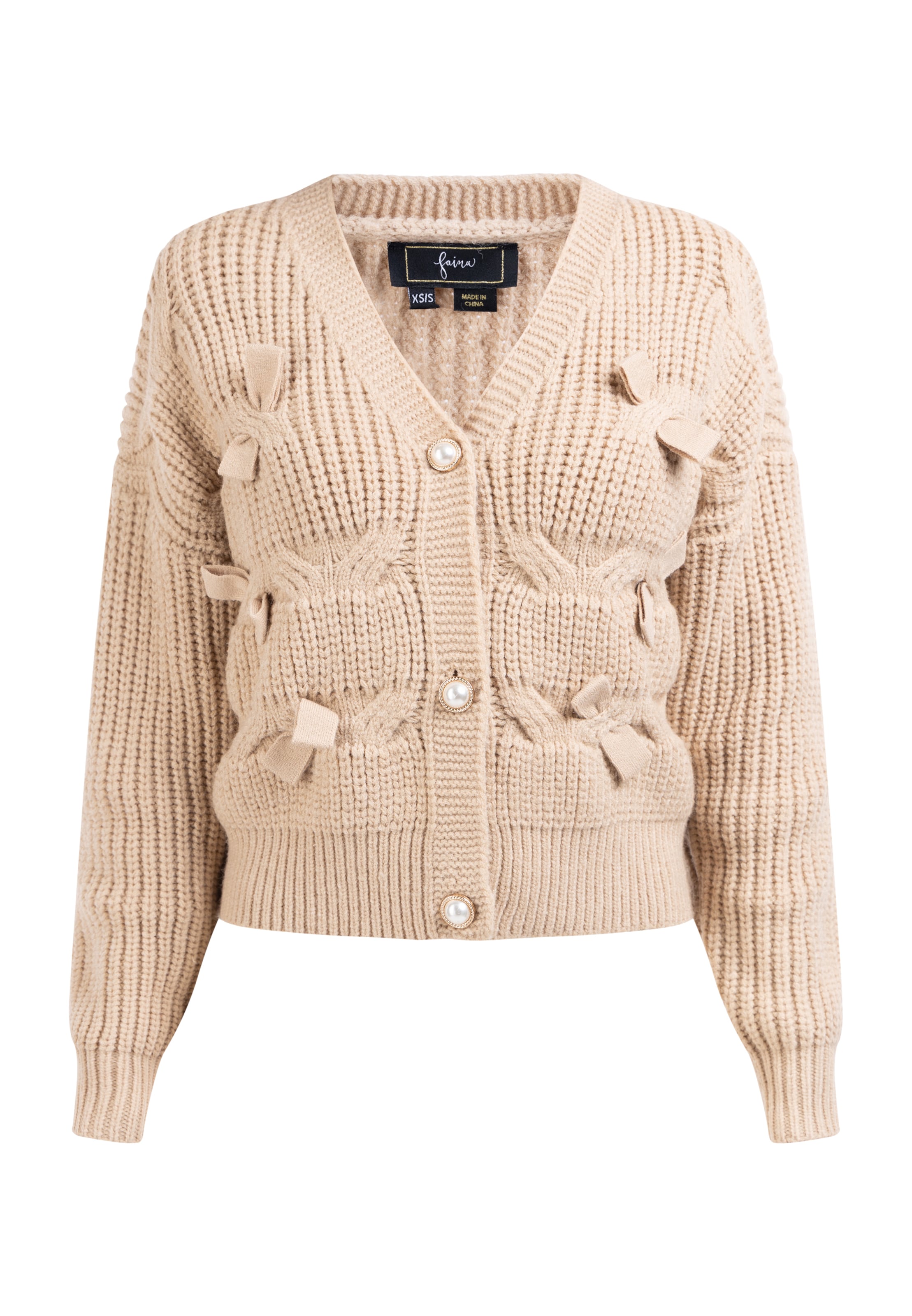 Cardigan faina en beige : devant