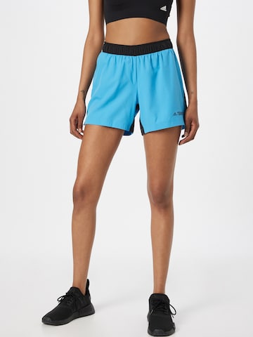 ADIDAS TERREX Regular Workout Pants in Blue: front