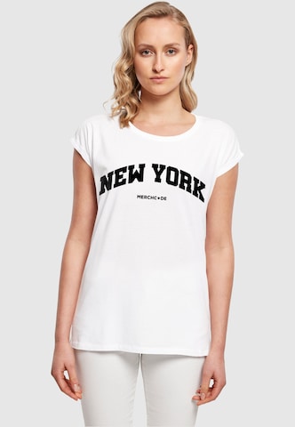 Merchcode T-Shirt 'New York' in Weiß: predná strana